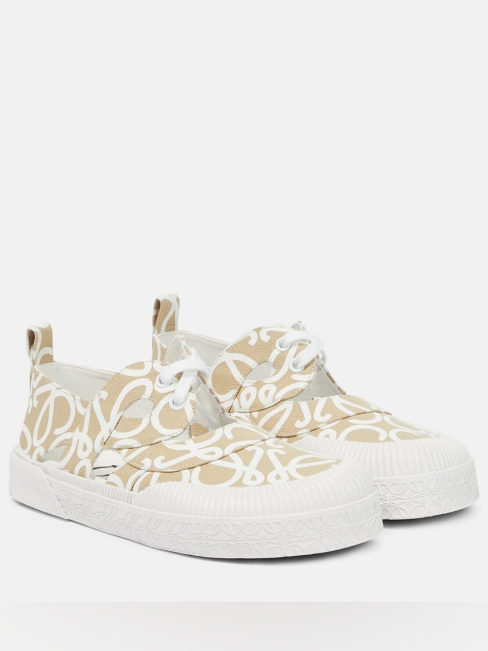 Loewe Paula’s Ibiza Terra Printed Canvas Shoes Beige White Men’s EU 45/US 12